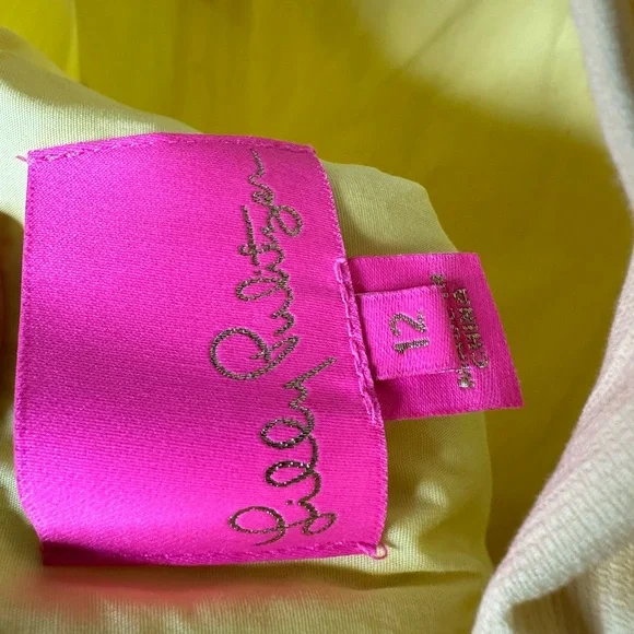 LILLY PULITZER Shelli Stretch Dress Watch Hill Yellow Size 12 Retail $168 - Picture 6 of 8